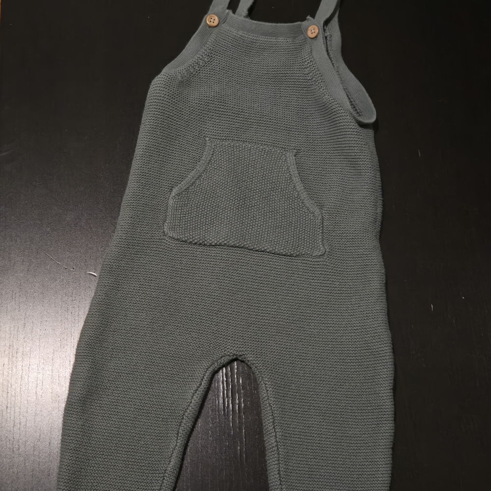 Carter's Charcoal Knit Overalls